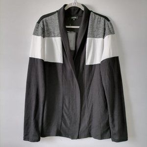 Zottu Shi Women's Black White Gray Sweatshirt Sweater Open Front Size XXL New